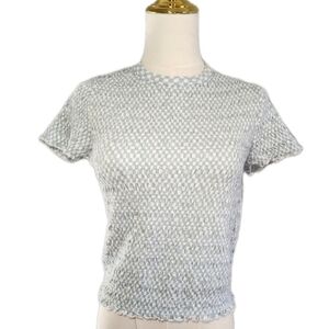 Womens Blue Smocked Hey Baby Tee Crop Top by American Eagle Size: L